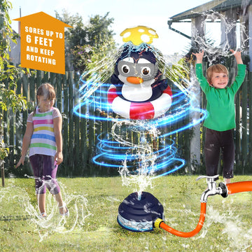 UXSIO Sprinkler Rocket Launcher Outdoor Water Toys, Summer Rocket Sprinkler for Kids, for Boys & Girls Age 3 4 5 6 7 8