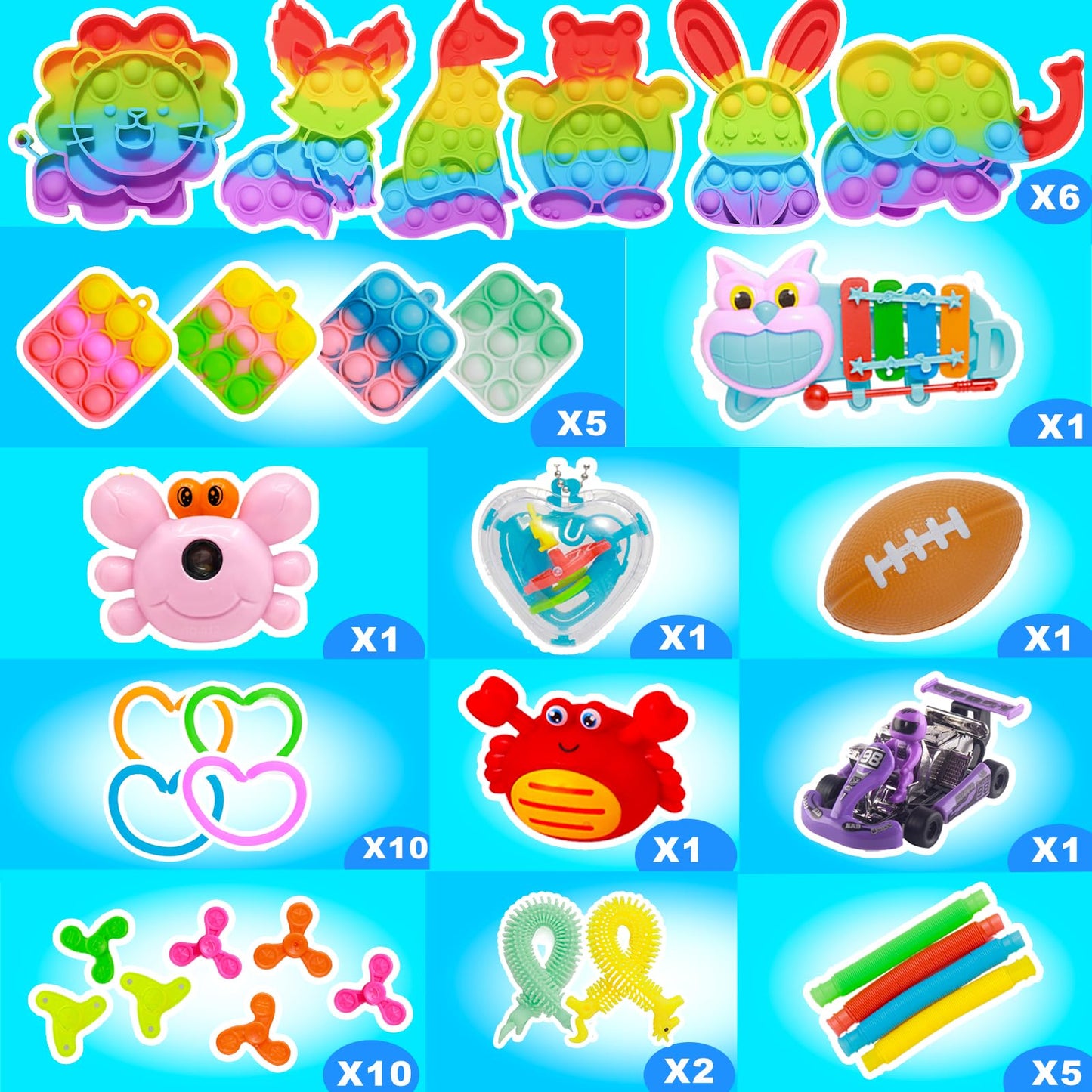 140 Pcs Kids Party Favors, Stocking Stuffers Gifts,Fidgets Toys Pack,Bulk Toys for Carnival Treasure, Classroom Prizes Box,Adult