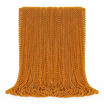 72PCS Mardi Gras Beads, Orange Halloween Beaded Necklace Party Favors, 33'' Mardi Gras Bead Necklaces Women Men, Festival Parade