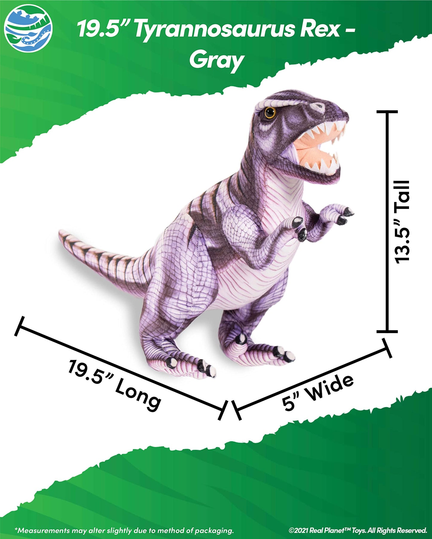 Real Planet 16' T Rex Stuffed Animal - Realistic Dinosaur Plush Toys, Dino Plushie, Cute Dinosaur Plush, Plush Dinosaur Stuffed Animal, (Purple T-Rex, 16') (19.5' Long)