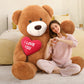 Maogolan Giant Teddy Bear 5 Feet- I Love You Red Heart Big Dark Brown 5Ft Teddy Bear Stuffed Animal - Huge Valentines Teddy Bear