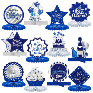 Clabby 12 Pieces Happy Birthday Decorations Birthday Honeycomb Centerpieces For Table Decorations Birthday Honeycomb Table Toppe
