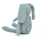 FLUFFYFUN 100% Organic Cotton Baby Toys Blue Bunny Rabbit Stuffed Animals for Newborn 7.1