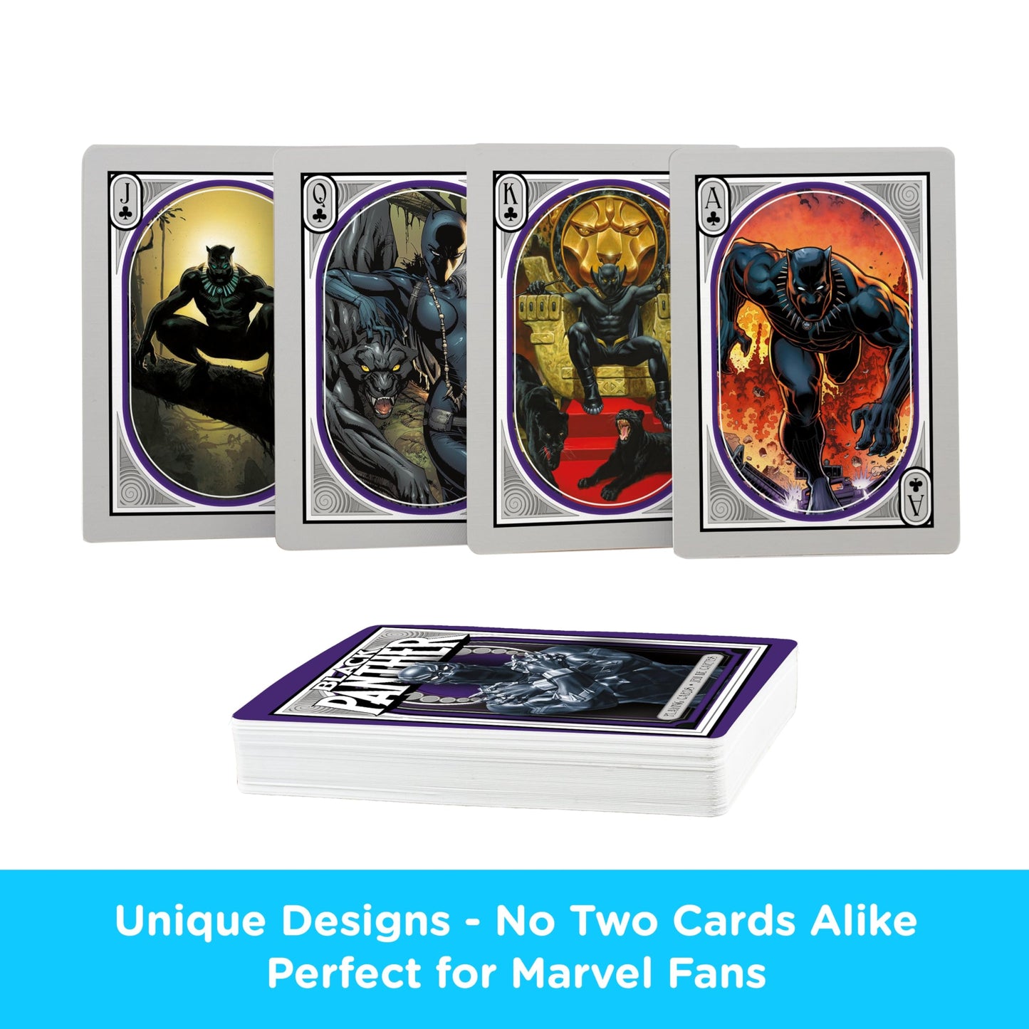 Aquarius Marvel Comics Black Panther Playing Cards - Black Panther Themed Deck Of Cards For Your Favorite Card Games - Officially Licensed Marvel Comics Merchandise & Collectibles