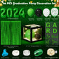 Ecomore Graduation Party Decorations Class Of 2024-86 Pcs Grad Party Supplies Includes Led Light Strings Balloon Block Box With