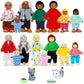 ONEST 20 Pieces Wooden Dollhouse Family Set Mini People Figures Dog Cat Sets Dollhouse Dolls Wooden Doll Family Pretend Play Fig