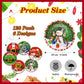 Sliner 120 Pcs Christmas Paper Plates 9 Inch Christmas Disposable Plates Xmas Paper Dessert Plates Santa Belt Elk Snowman Decora