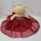 KINNEX COLLECTIONS SINCE 1997 20" Quinceanera Doll Teddy Bear, Burgundy - Gold Trim, Model B16632-7G, Polyester Centerpiece