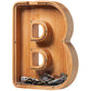 Piggy Bank For Kids Boys Girls, Large Personalized Wooden Letter Piggy Bank With Cut-Out Design, Alphabet Letter Coin Banks, Mon