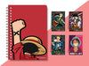 Craft Maniacs One Piece Monkey D Luffy Says Hey A5 Ruled 160 Pages Diary & Set Of 4 Magnetic Bookmarks | Best Anime Gift For One