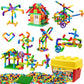 Burgkidz Stem Learning Pipe Tube Toy, Sensory Toys, Tube Locks Construction Building Blocks, Educational Stem Building Learning Toys With Wheels Baseplate For All Ages Kids Boys Girls, 188 Pcs