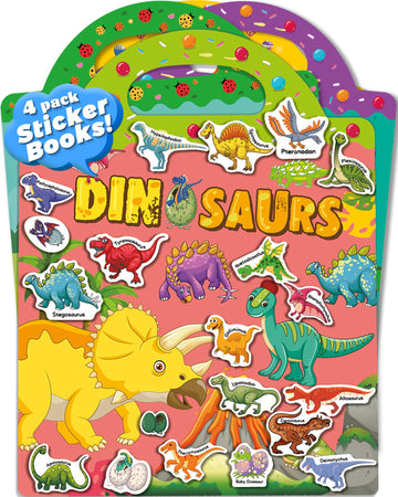 4 Pack Reusable Sticker Book For Toddlers, Toddler Sticker Book For Kids, Toddler Activities Crafts Preschool Learning Travel Bi