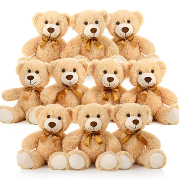 Maogolan Bulk Teddy Bear Baby Shower, 10 Packs Small Teddy Bear Stuffed Animals In Bulk,13.5' Small Stuffed Bears Plush For Wedding,Birthday,Christmas, Party Decorations