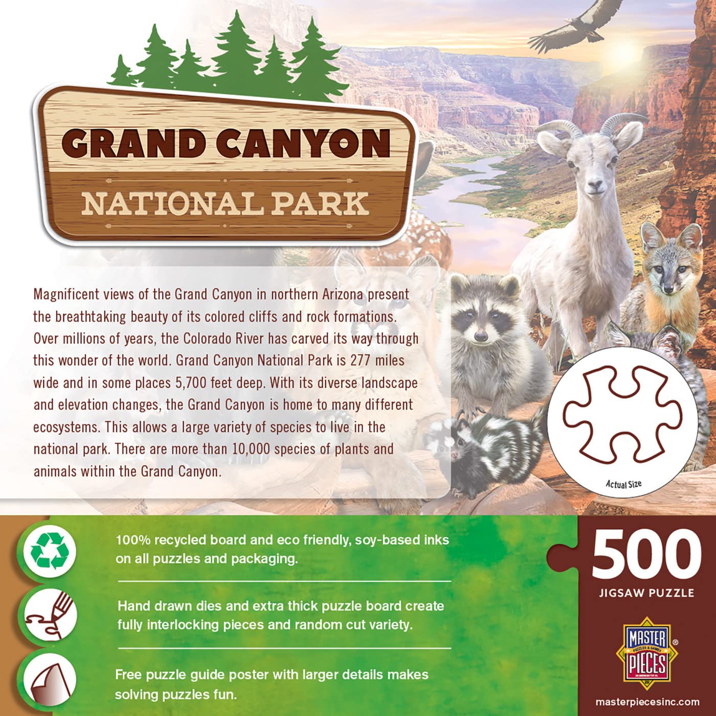 MasterPieces 500 Pieces Jigsaw Puzzle for mature-themeds  Family  Or Youth - Grand Canyon National Park - 15x21