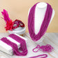 ZYFLSQ 100 Pcs 33'' 7mm Metallic Hot Pink Beads Necklaces, Bulk Mardi Gras Beaded Necklaces, Party Beads Costume Necklaces