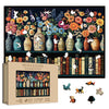 Wildflower Wooden Puzzles for Adults, PICKFORU Vintage Flower Book Jigsaw Puzzle for Book Lover, Bookshelf Unique Shapes Wood Pu