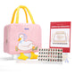 drizzle Mini American Mahjong Set - 166 White Melamine Tiles, Jokers, Racks & Pink Duck Bag, 0.8" Size
