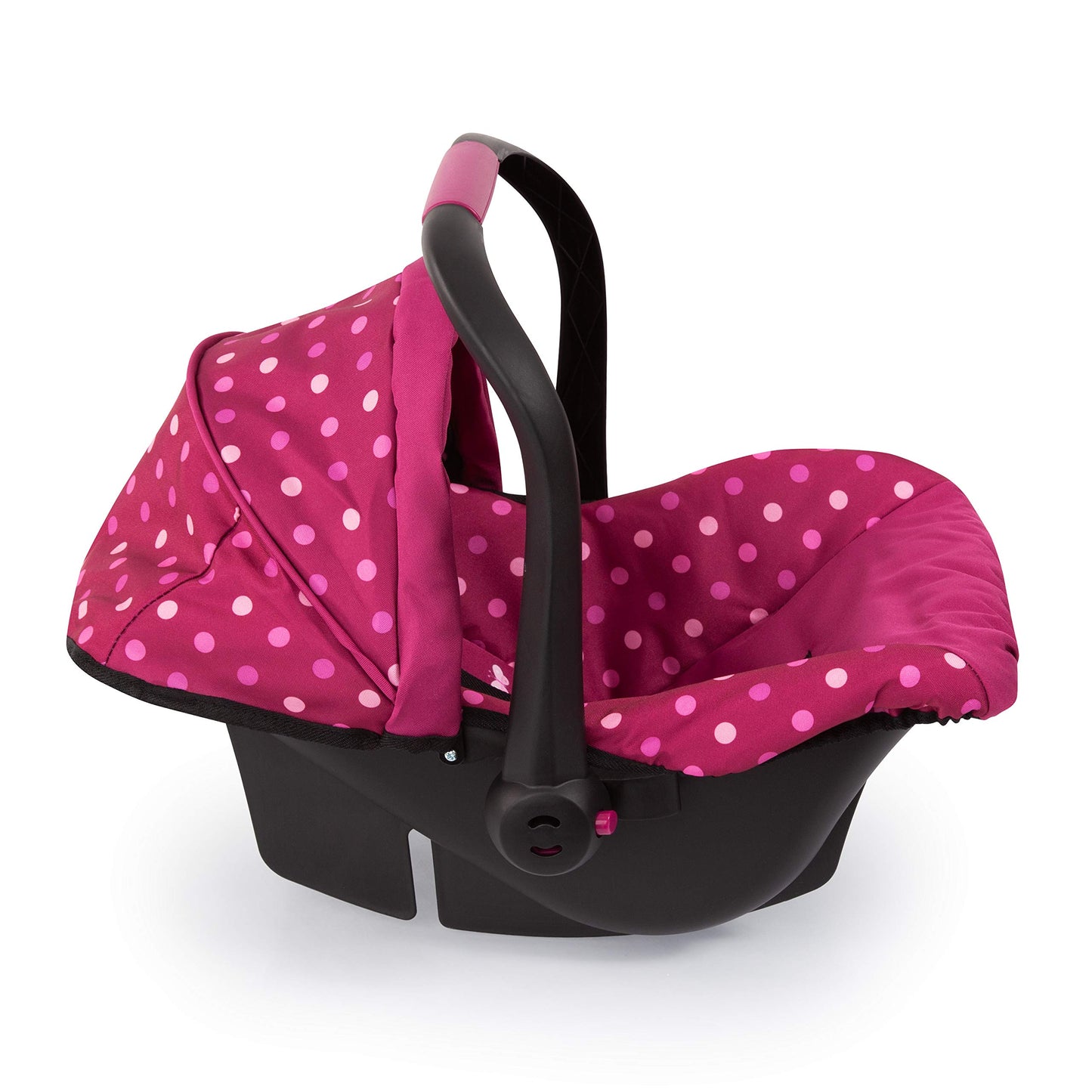 Bayer Baby Doll Deluxe Car Seat - Polka Dot Canopy, 46 cm, Pink, Model 67967AA, Plastic