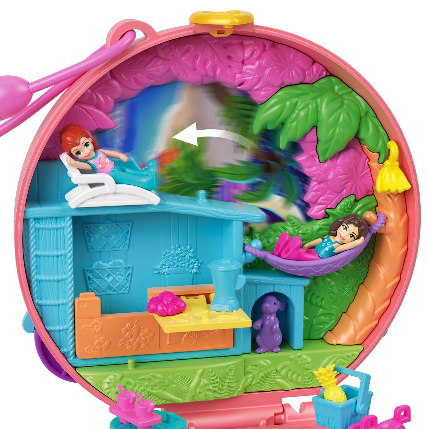 Polly Pocket Dolls & Playset, Adventure Moped Compact, Travel Toy With 2 Micro Dolls & Pet, Plus Animal & Vehicle Accessories