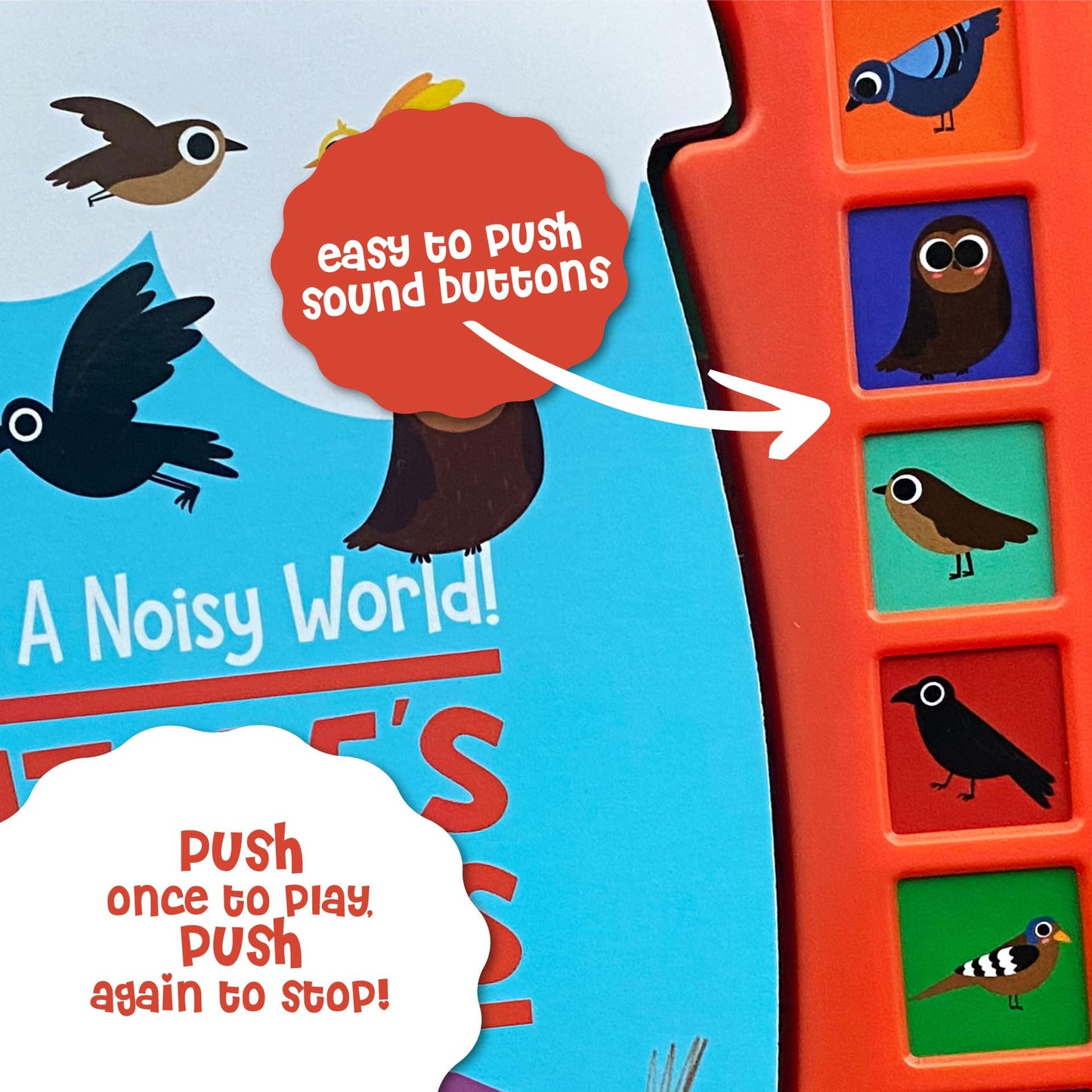 Dino Mini - What A Noisy World! - Nature'S Chirpers - Sound Books For Toddlers - Musical Toys For Toddlers 3-5 - Musical Book Fo