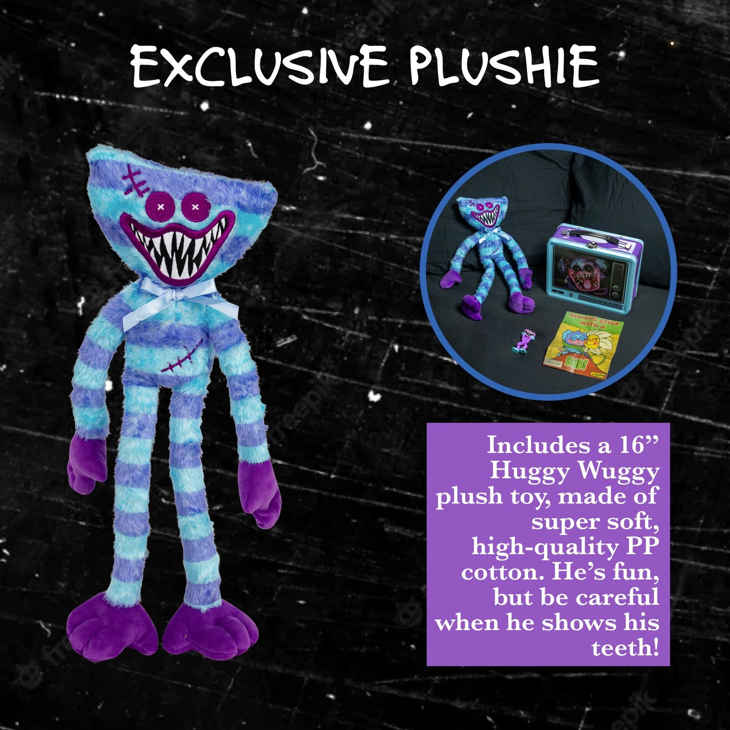 Poppy Playtime Huggy Wuggy & Friends Pj Pug-A-Piller Exclusive Lenticular Lunch Box Collectors Bundle - Includes 4 Exclusive Ite