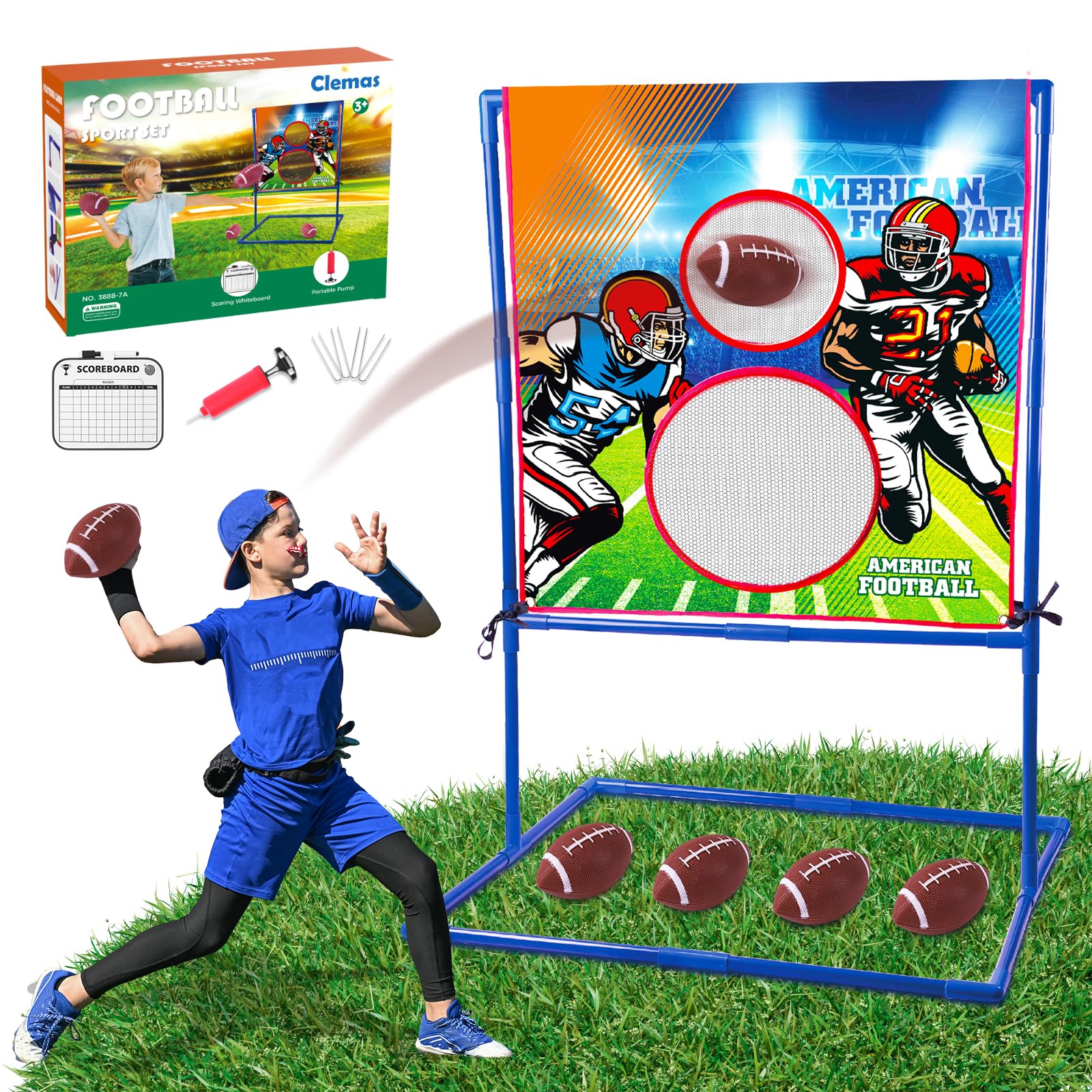 Clemas tossing Target Game - American Football - Football Gifts for Kids 6-8 Boys 8-12 - Inspired Outdoor Fun for Children | Teenager | All Ages Perfect for Parties  Gatherings  and Family Events