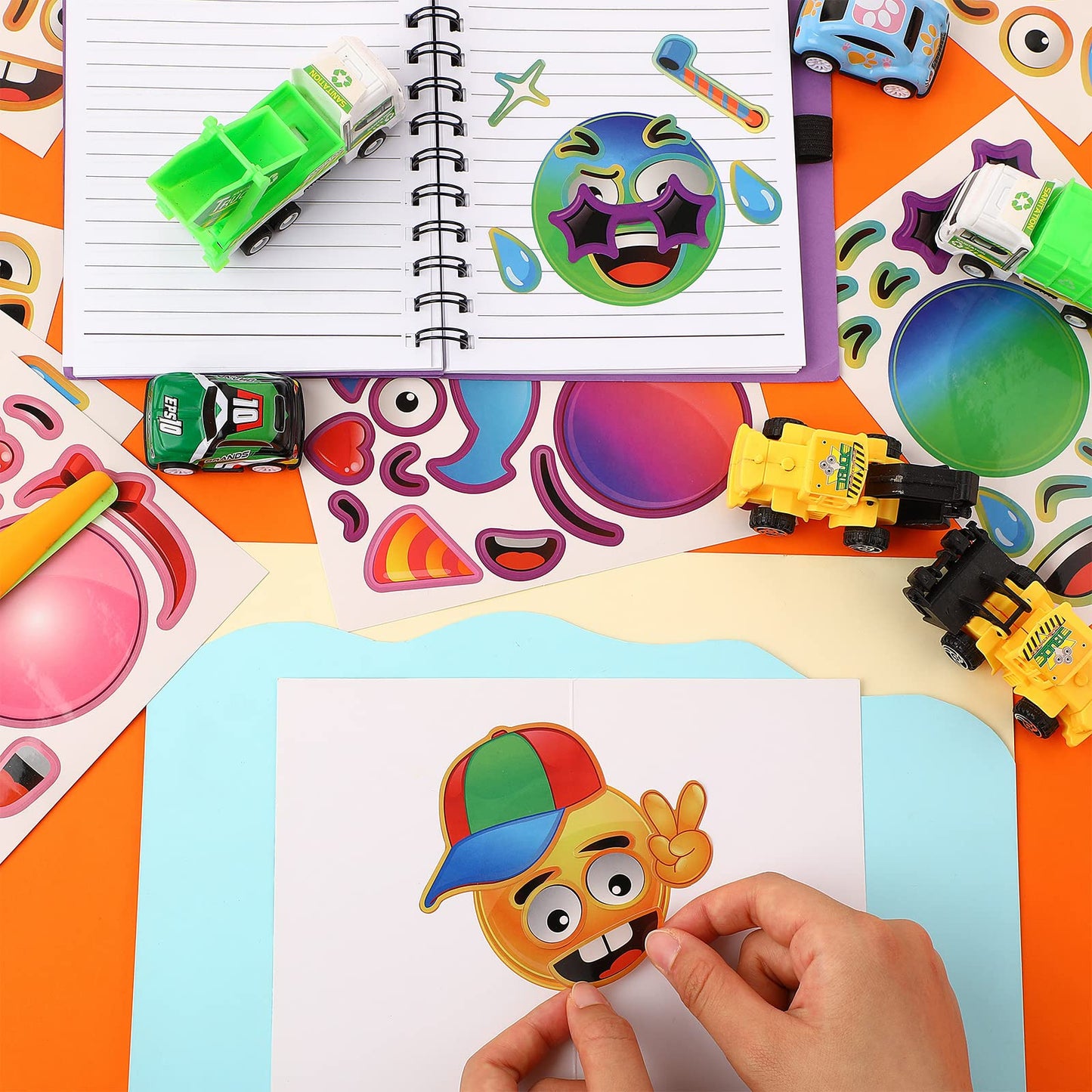 48 Piece Make a Face Own Stickers - Stickers for Kids Your Own Face Craft Reward DIY Birthday Party Supply with 8 Designs