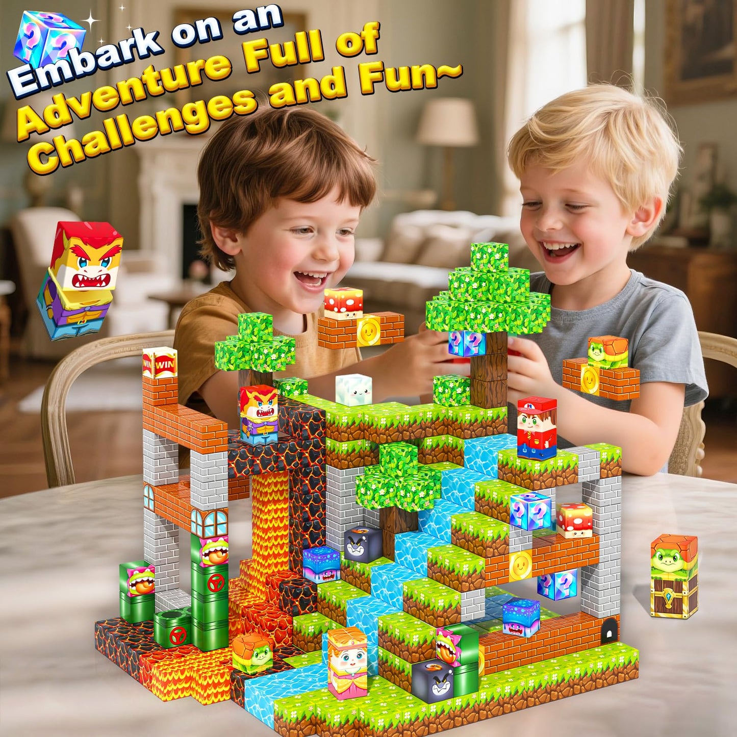 Magnetic Blocks Building Toys  Mine Magnet World Game Set for Kids Ages 4-8 5-7 6-8  STEM Sensory Magnetic Toys for Toddlers  Gift for 3+ Year Old Boys Girls