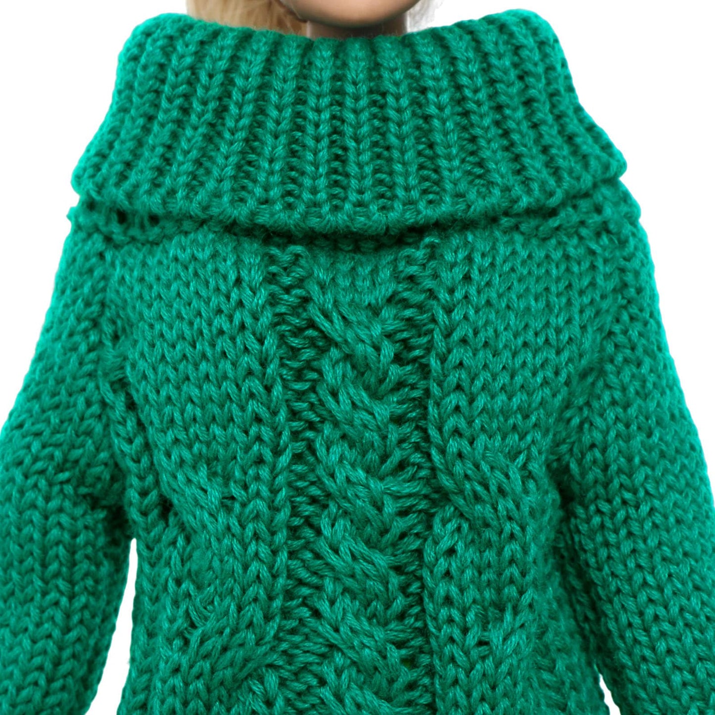 Bjdbus Winter Turtleneck Sweater Clothes For 11.5 Inch Girl Doll Accessories (Dark Green)