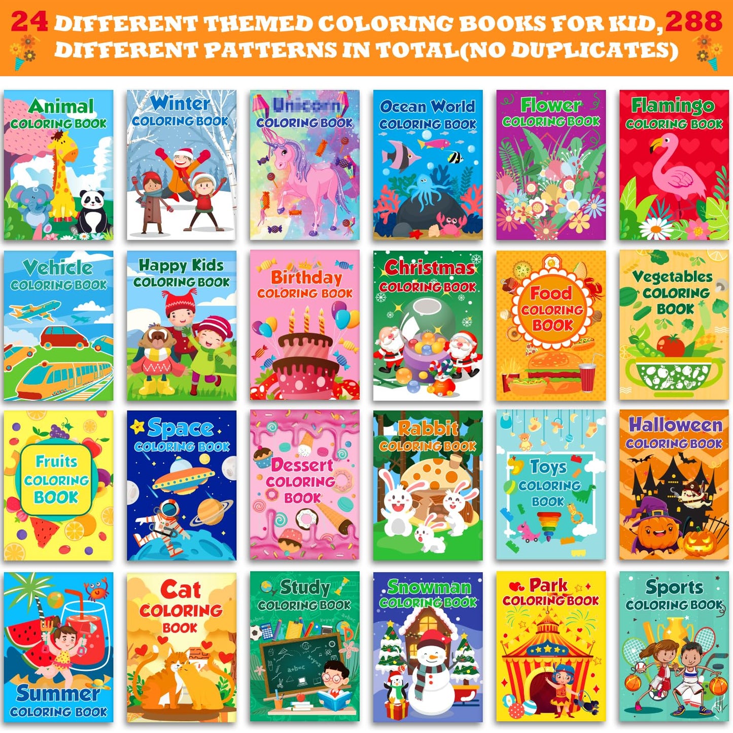 24Pack Small Coloring Books for Kids Ages 4-8, 8-12, Bulk Coloring Books for Kids Ages 2-4, Kids Birthday Party Gifts Classroom