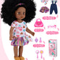 Gagaku Black Doll For Girls, 14'' Black Baby Dolls Set For Toddlers Kids 2 3 4 5 6 Years Old, Black Girl Baby Doll With Natural