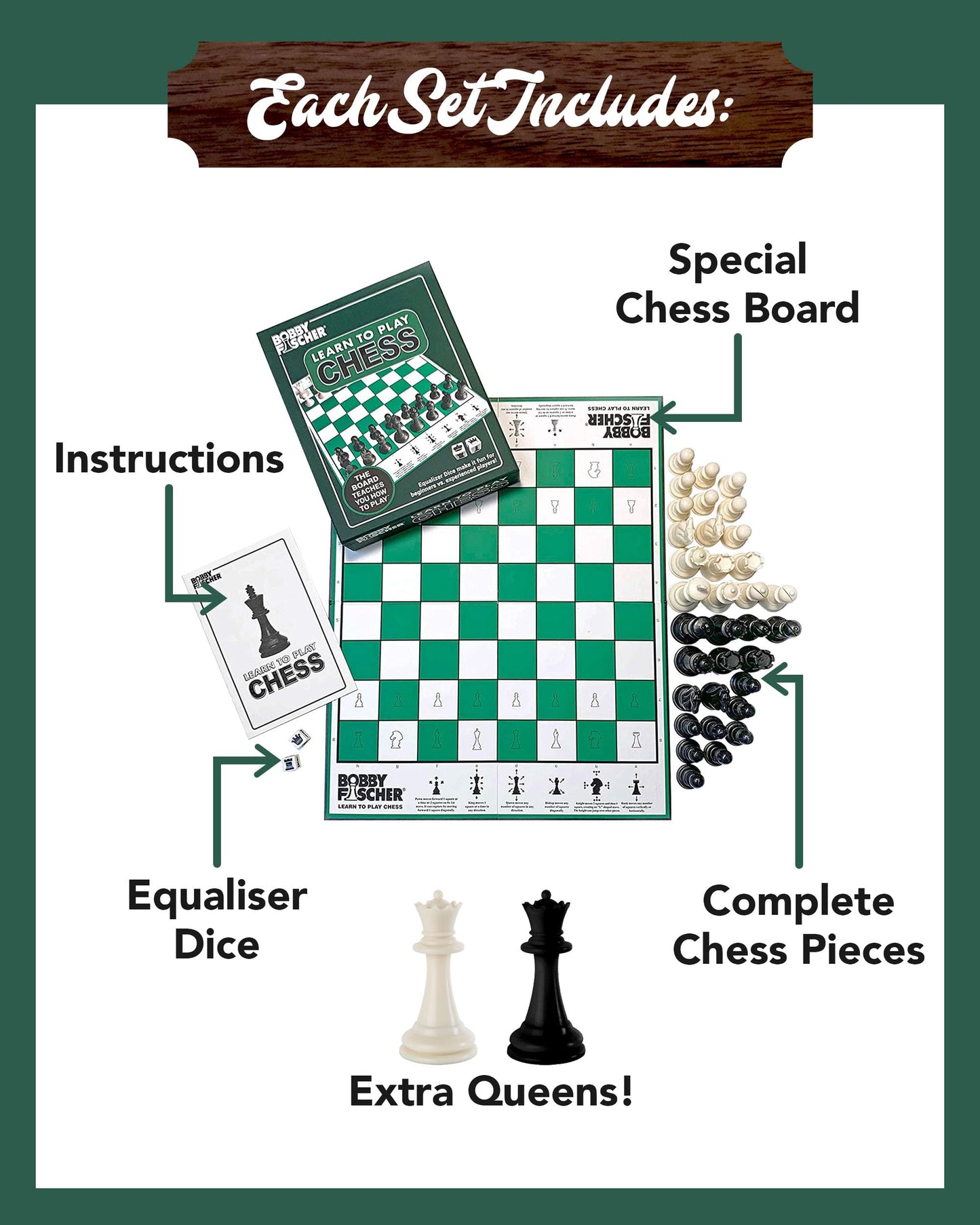 Bobby Fischer Learn To Play Chess Set Board Game