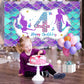 Mermaid 4Th Birthday Banner Decorations For Girls, Little Mermaid Themed Happy 4 Year Old Birthday Background Party Supplies, Un