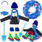 Jenaai 9 Pcs Christmas Elf Doll Accessories Set Christmas Elf Clothing Includes Ear Muffs, Scarf, Cotton Padded Coat, Boot, Infl