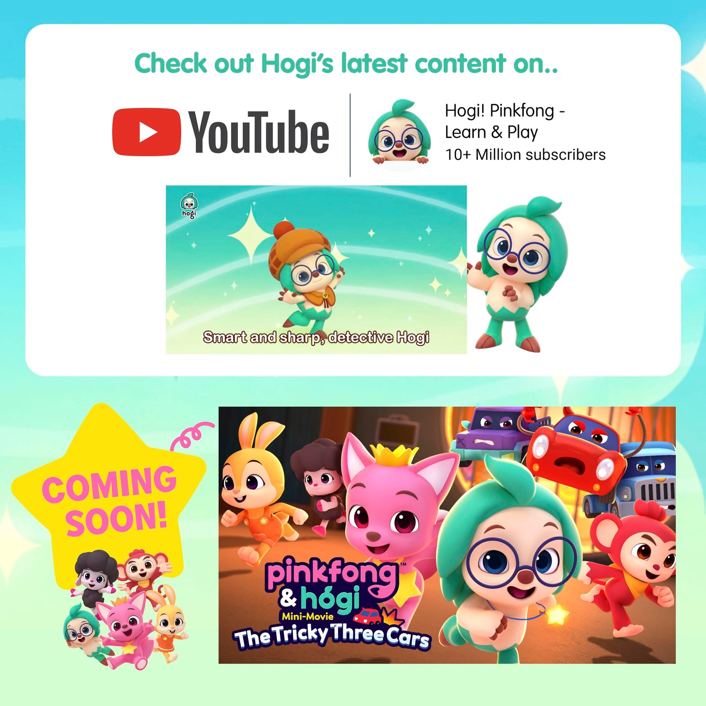 Pinkfong Hogi Plush Toy - 12 Mint Stuffed Doll, Interactive Plush for Toddlers, Perfect Gift for Boys & Girls