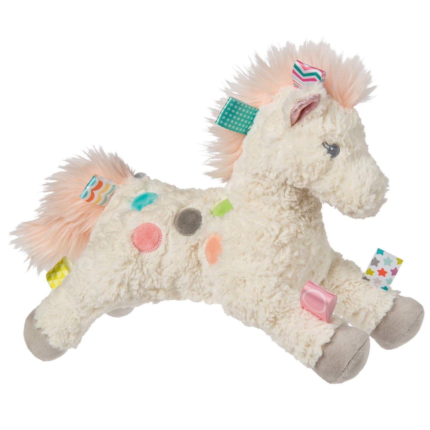 Mary Meyer Taggies Stuffed Animal, Painted Pony, 11-Inch, Soft Satin, White & Pink, Model 40235
