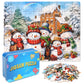 LELEMON Snowman Jigsaw Puzzles in a Metal Box 100 Pieces Snowman Jigsaw Puzzle for Kids Ages 4-8 Children Learning Educational P