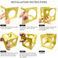 Auihiay 14 Holes Plastic Balloon Sizer Box Cube, Yellow Collapsible Balloon Size Measurement Tool For Balloon Arches, Balloon Towers, Balloon Columns And Balloon Decorations (1-10 Inch)