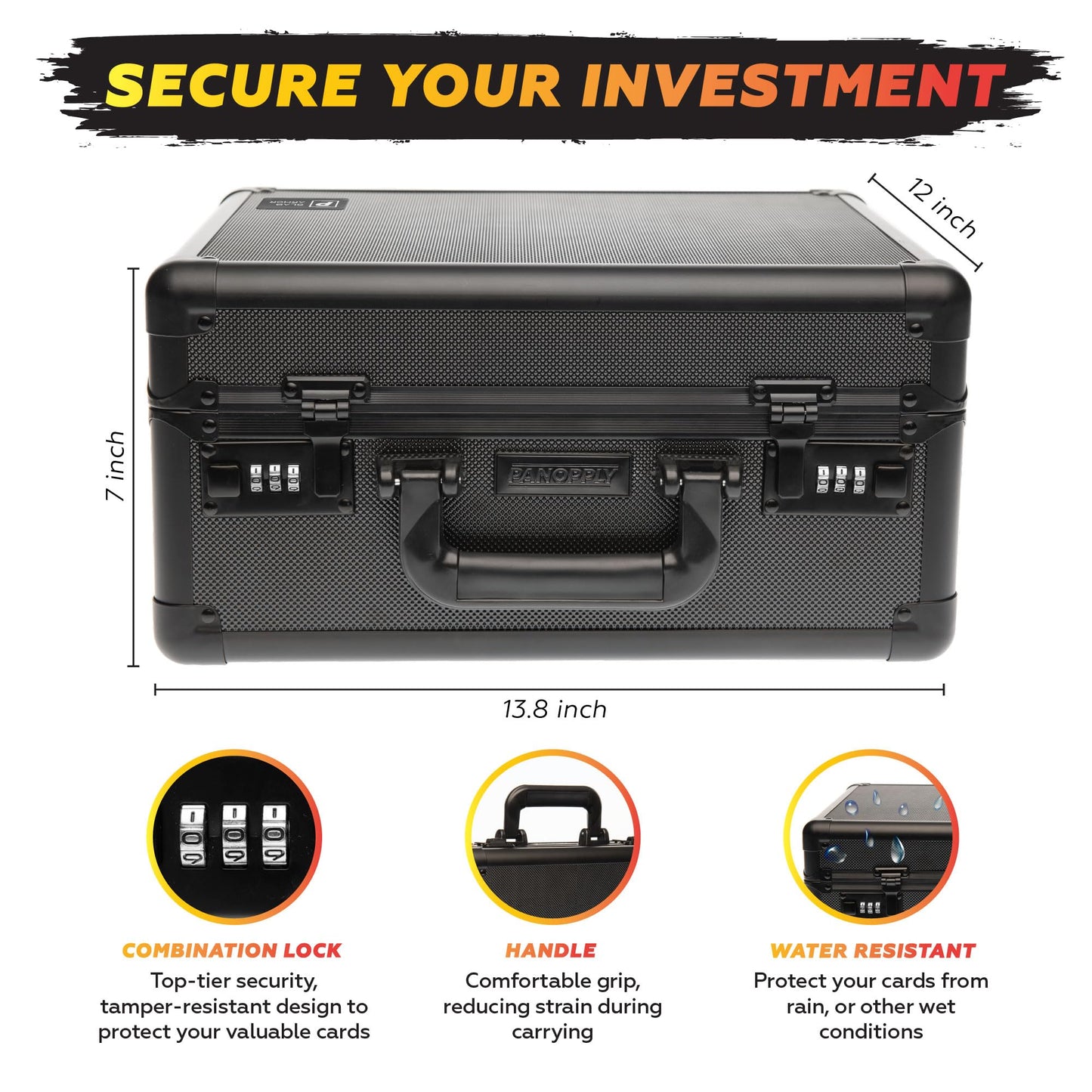 Panopply SLAB protective covering 120+ 3 Row Psa Graded Card Storage Box Graded Card Case Psa Slab Case for Graded Cards Psa Card Case Baseball Card Cases for Sports Cards Storage (BLACK)