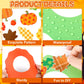 36 Sets Fall Maple Leaves Pumpkin Wreath Craft Kits Autumn Checkered Polka Dot DIY Wreath Hanging Ornaments Thanksgiving Paper A