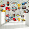 Containlol 30 Pieces Race Car Party Hanging Swirls Decorations, Checkered Flags Racing Birthday Party Foil Ceiling Decor for Kid