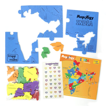 Imagimake Mapology India Map Puzzles - Geography For Kids - Learning & Educational Toys - Puzzles For Kids Ages 4-8 - Gift For 4, 5, 6, 7, 8 Year Old Boys & Girls