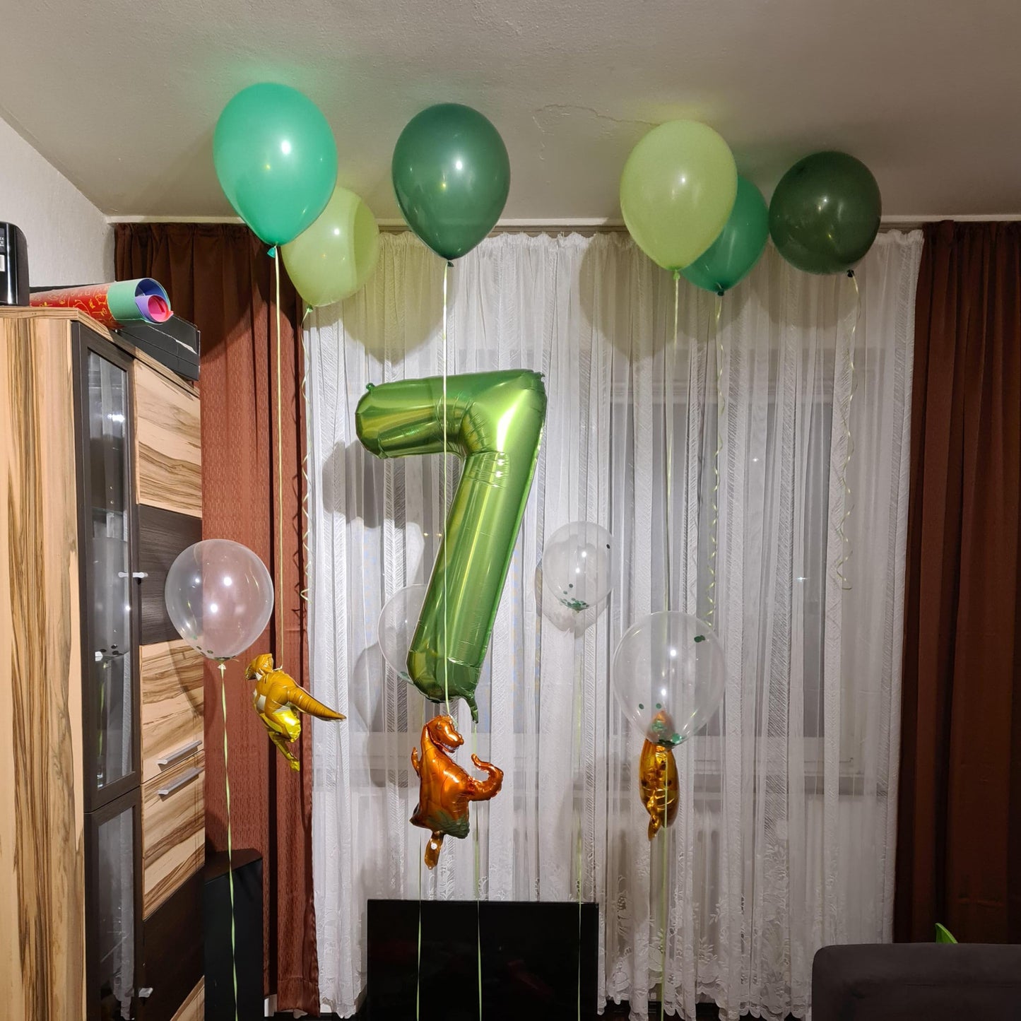 Paticool 40 Inch Green Number Balloon 7, Large Number Foil Balloons Mylar For Girl Boy Birthday Party Celebration Decorations Su