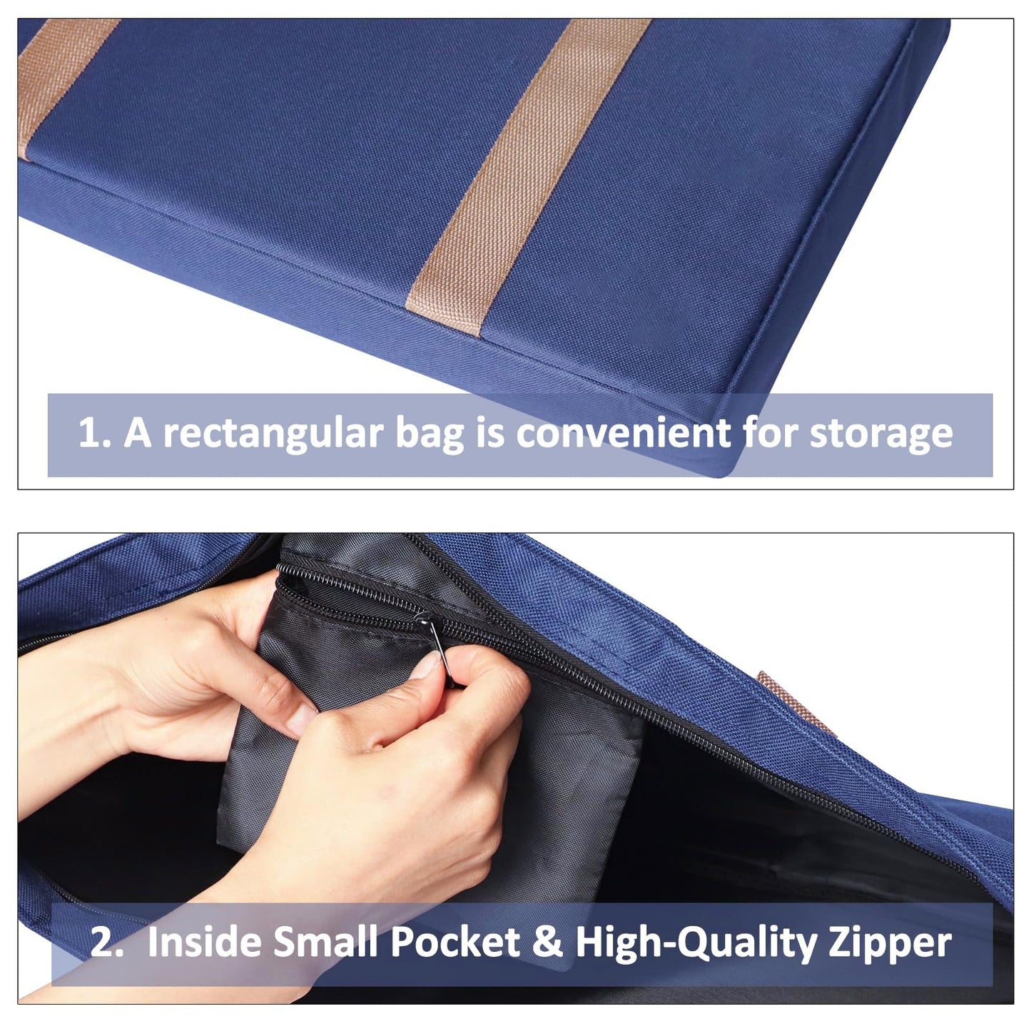 GUSTARIA Blue Soft Cloth Mahjong Bag with Two Wrappers, 20.5 x 9.8 x 3.1 inches, Case Only