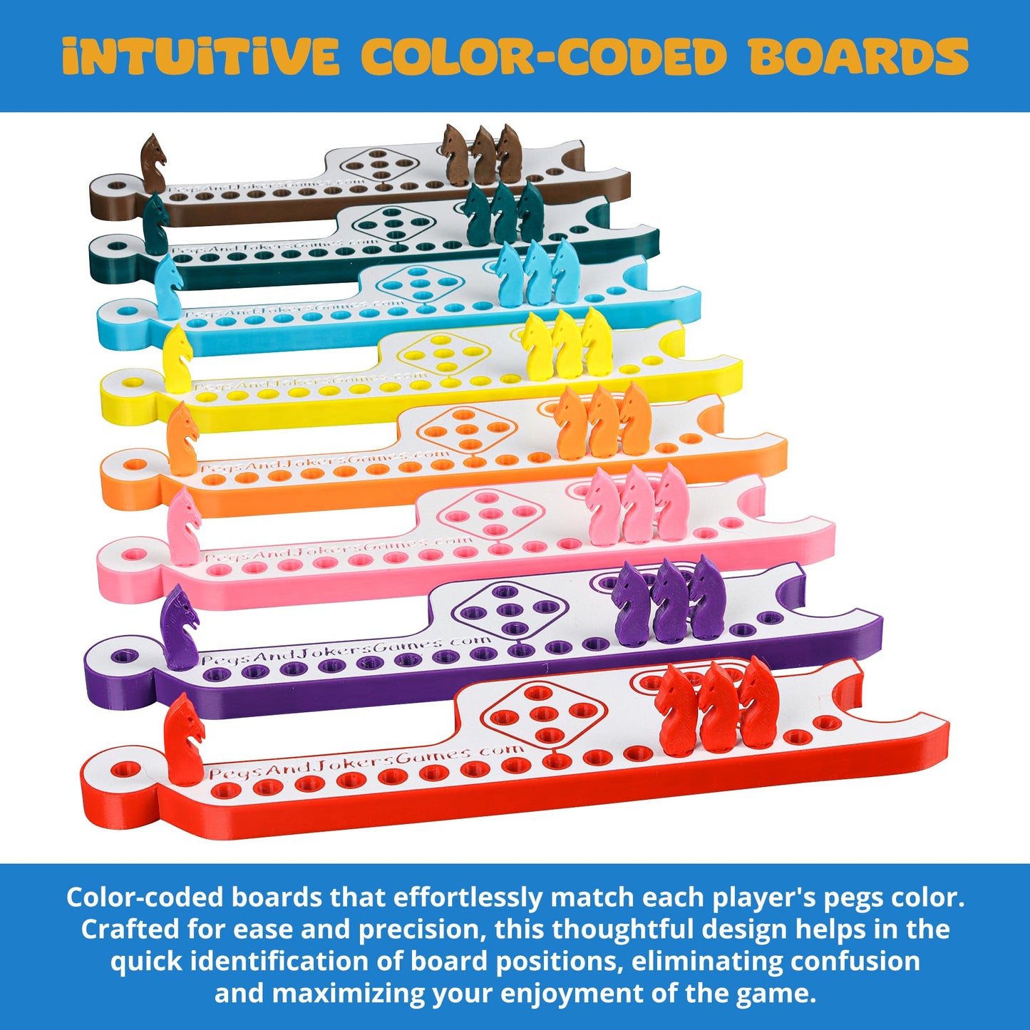 GAMES BY 3D Pegs and Jokers Board Game - Portable Fun for 2-10 Players - Easy to Learn - White Plastic - Model PNJ10-1