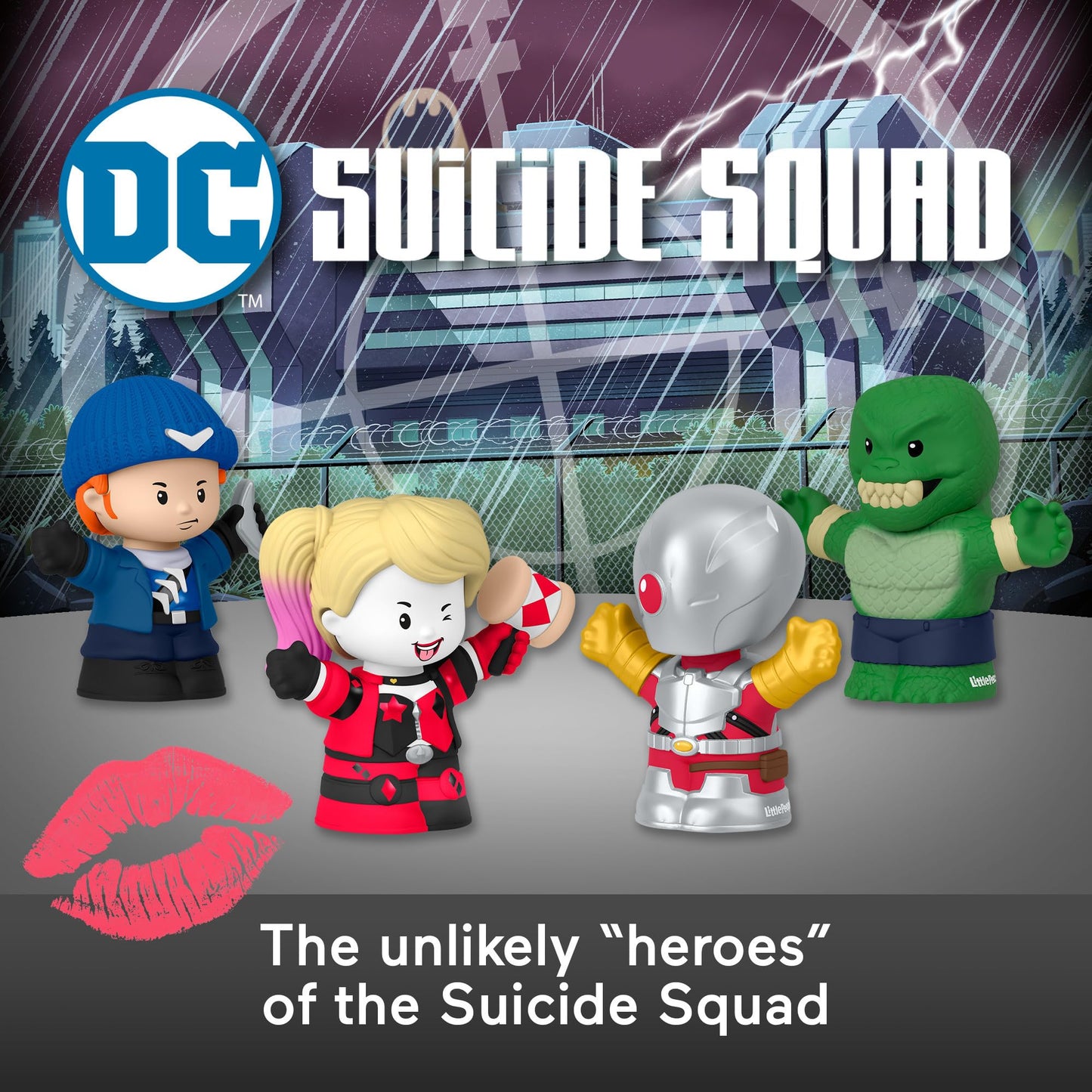Little People Collector Dc Suicide Squad Special Edition Set For Adults & Fans, 4 Figures In Display Package
