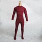 1/6 Scale Male Figure Clothes Long Sleeved Bodysuit Undercoat Jumpsuit Cloth for 12'' Action Figure Doll Clothes (Red)