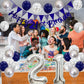21St Birthday Decorations For Him, Blue Happy 21St Birthday Banner With Navy Blue Silver 21St Birthday Balloons 21 Birthday Cake