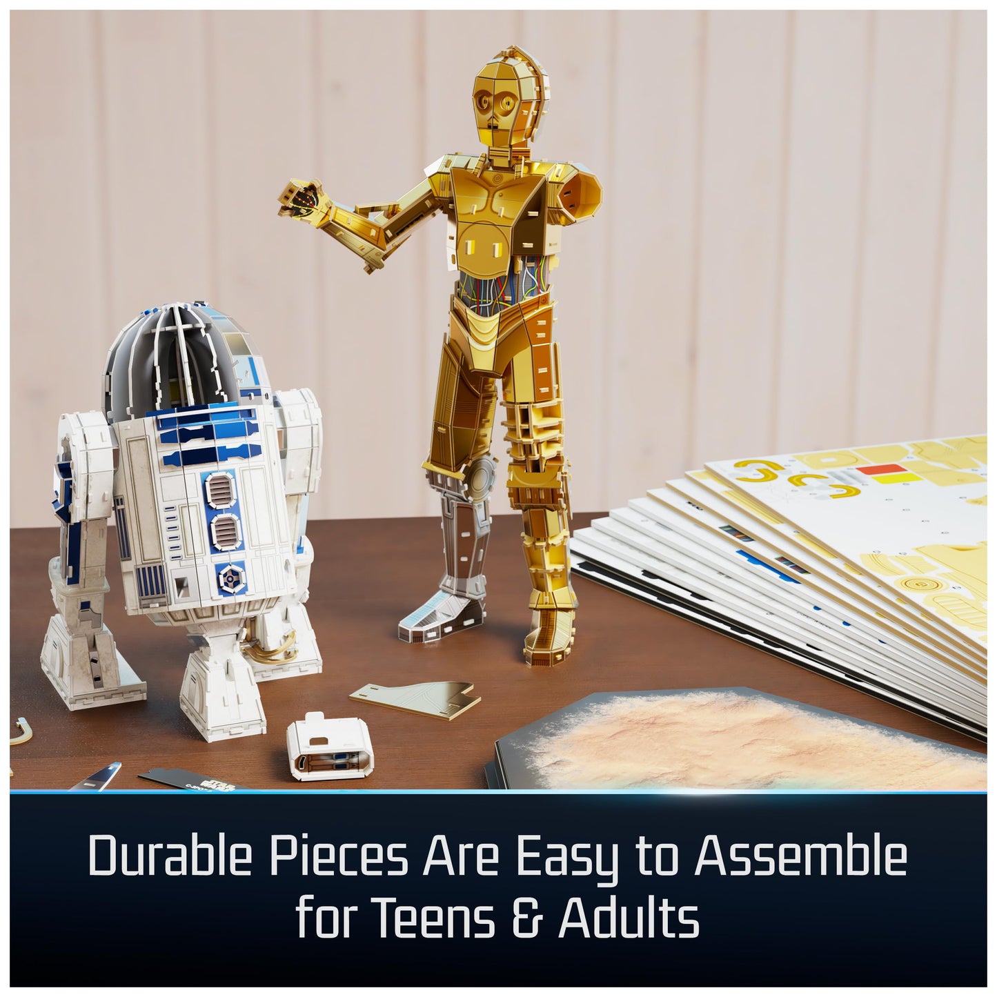 4D Build  Star Wars C-3PO & R2-D2 3D Model Kit with Stand  Star Wars Collectibles & Desk D?cor  mature-themed Puzzles  Building Toys  3D Puzzles for mature-themeds & Teens  416 Pieces  for Ages 12 & Up