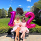 40 Inch Hot Pink 1 Balloon For First Birthday, 1St Number Balloons Birthday Decorations For Girl Kids Toddler Baby, One Giant Nu